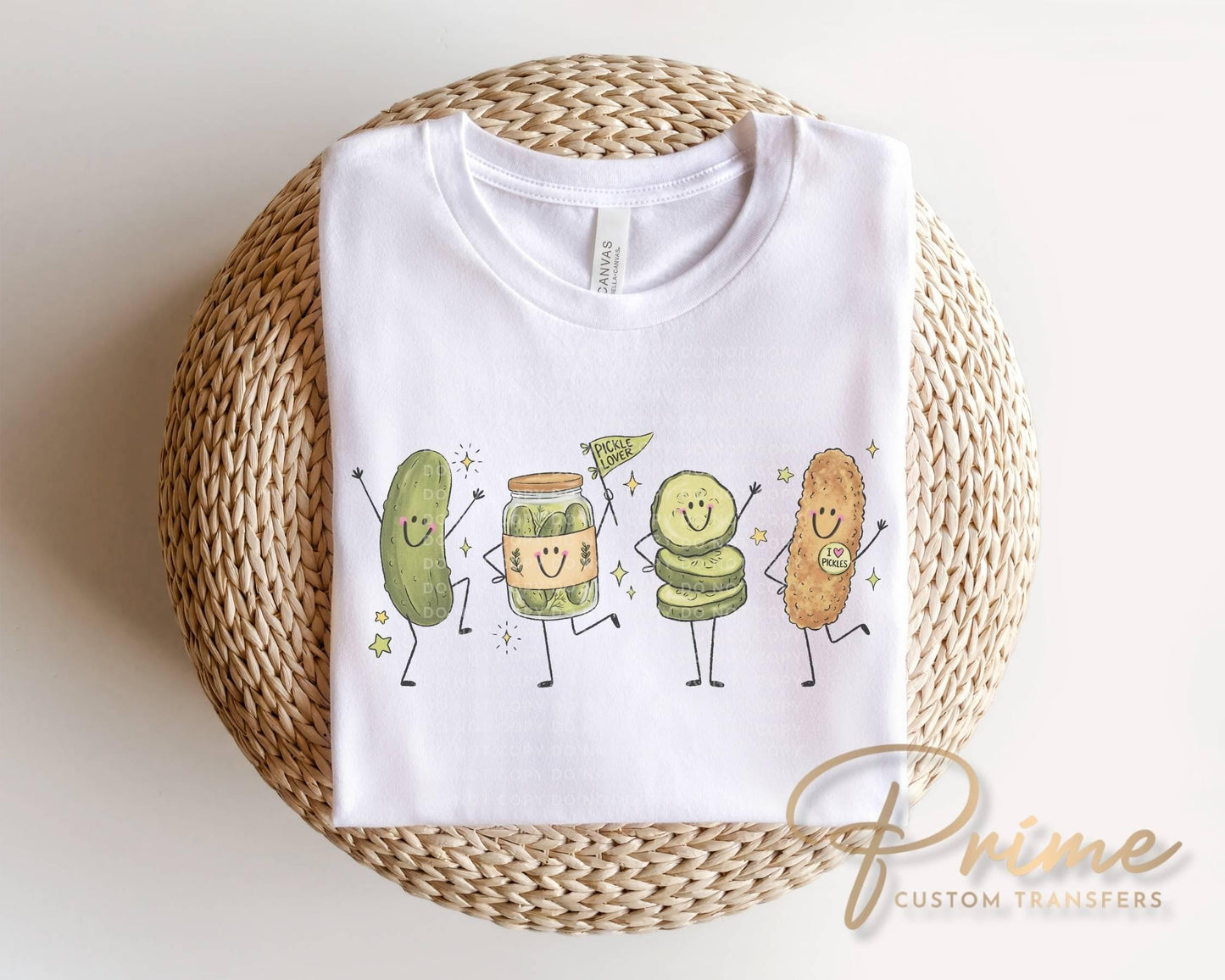 Happy Pickle Doodles DTF Transfer, Ready to Press, Funny T-shirt Design