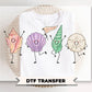 Seashell Doodles DTF Transfer, Ready to Press, Summer Beach T-Shirt Design