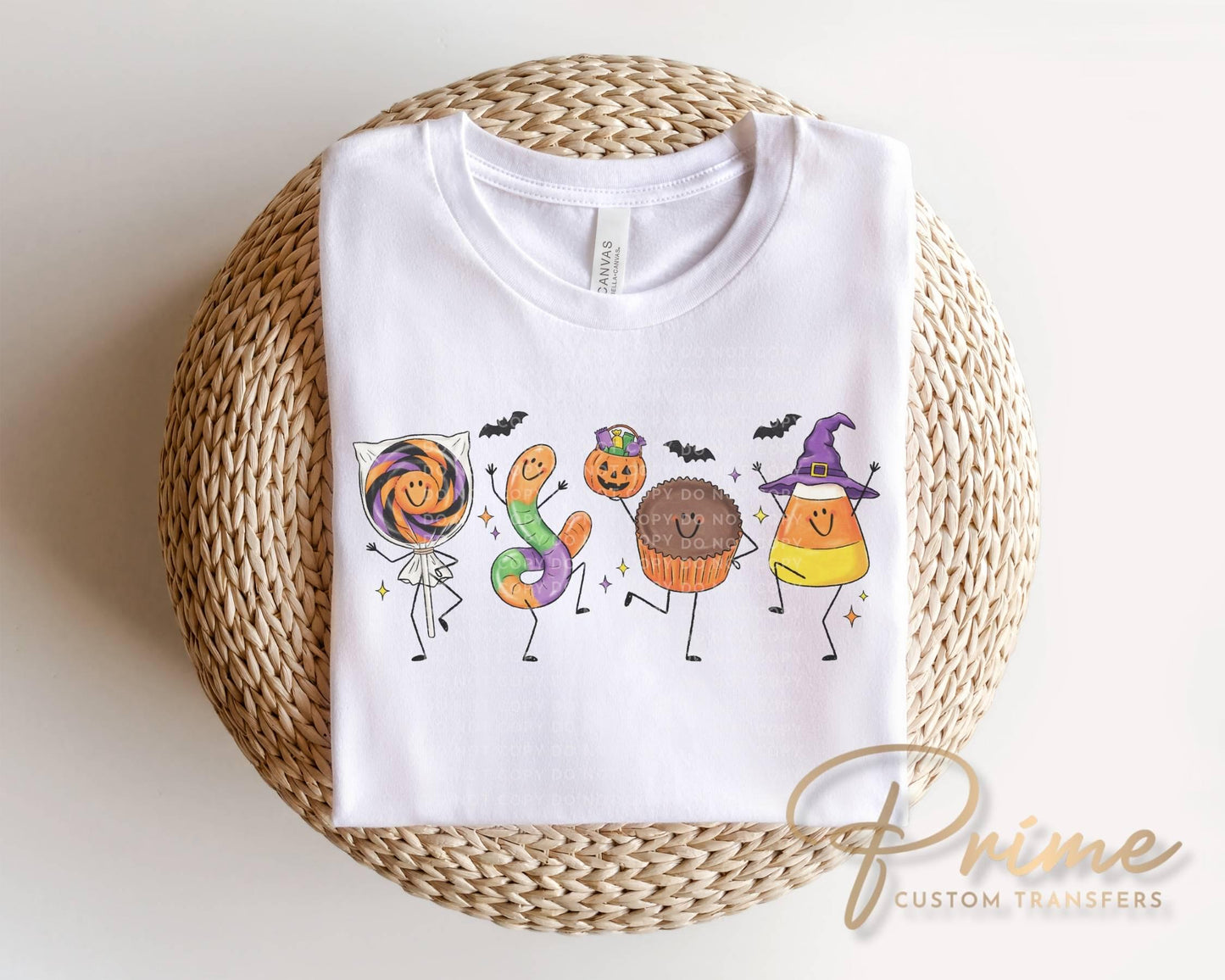 Halloween Candy Doodle DTF Transfer, Ready to Press, Funny Fall Tshirt Design