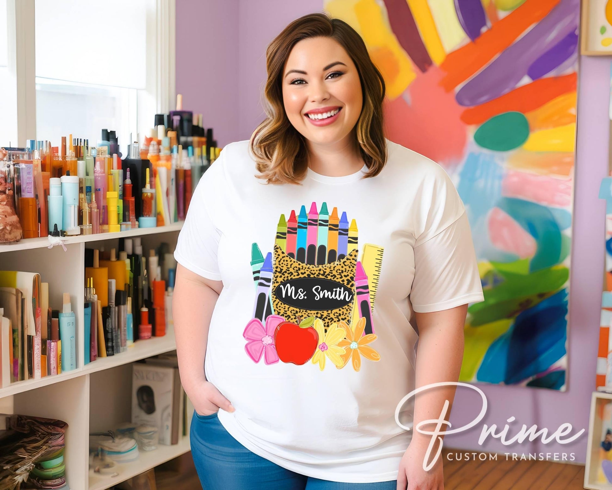 Personalized Back To School DTF Transfer, Ready to press, Teacher Tshirt Design