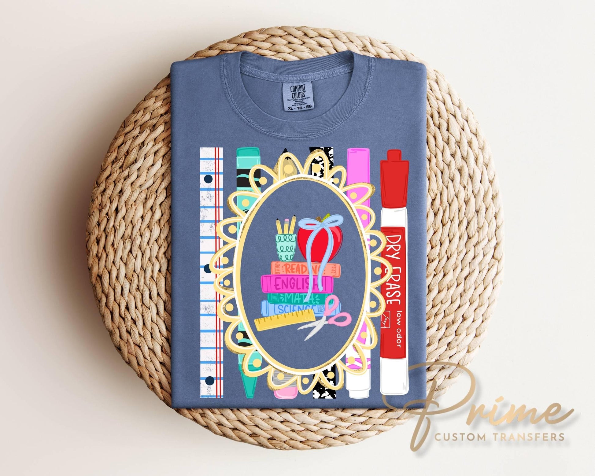 Teacher Supplies Doodles DTF Transfer, Ready to Press, Trendy Teacher, Teach, Coquette, Doodle, Heat Transfer, School Supplies