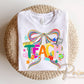 Coquette Teacher DTF Transfer, Ready to Press, Back to School Doodle Tshirt Design