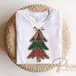 Plaid Christmas Tree DTF Transfer, Ready to Press, Patchwork Tshirt Design