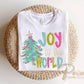 Joy To The World DTF Transfer, Ready to Press, Preppy Christmas Tshirt Design