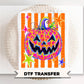 Halloween Leopard Pumpkin DTF Transfer, Ready to Press, Neon Halloween Tshirt Design
