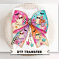 Summerween Ghost Bow DTF Transfer, Ready to Press, Beach Halloween Tshirt Design