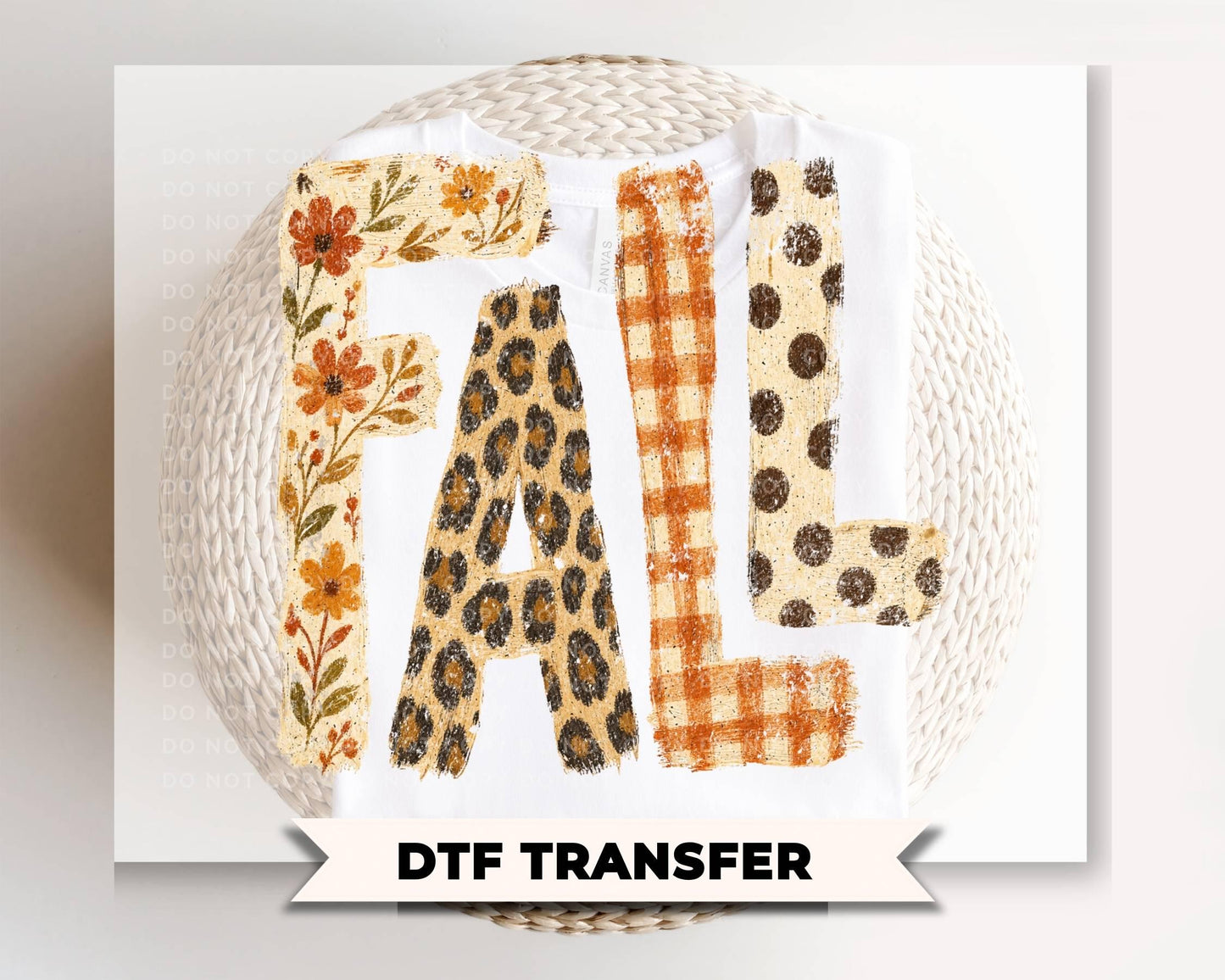 Brushstroke Fall DTF Transfer, Ready to Press, Halloween T-shirt Design