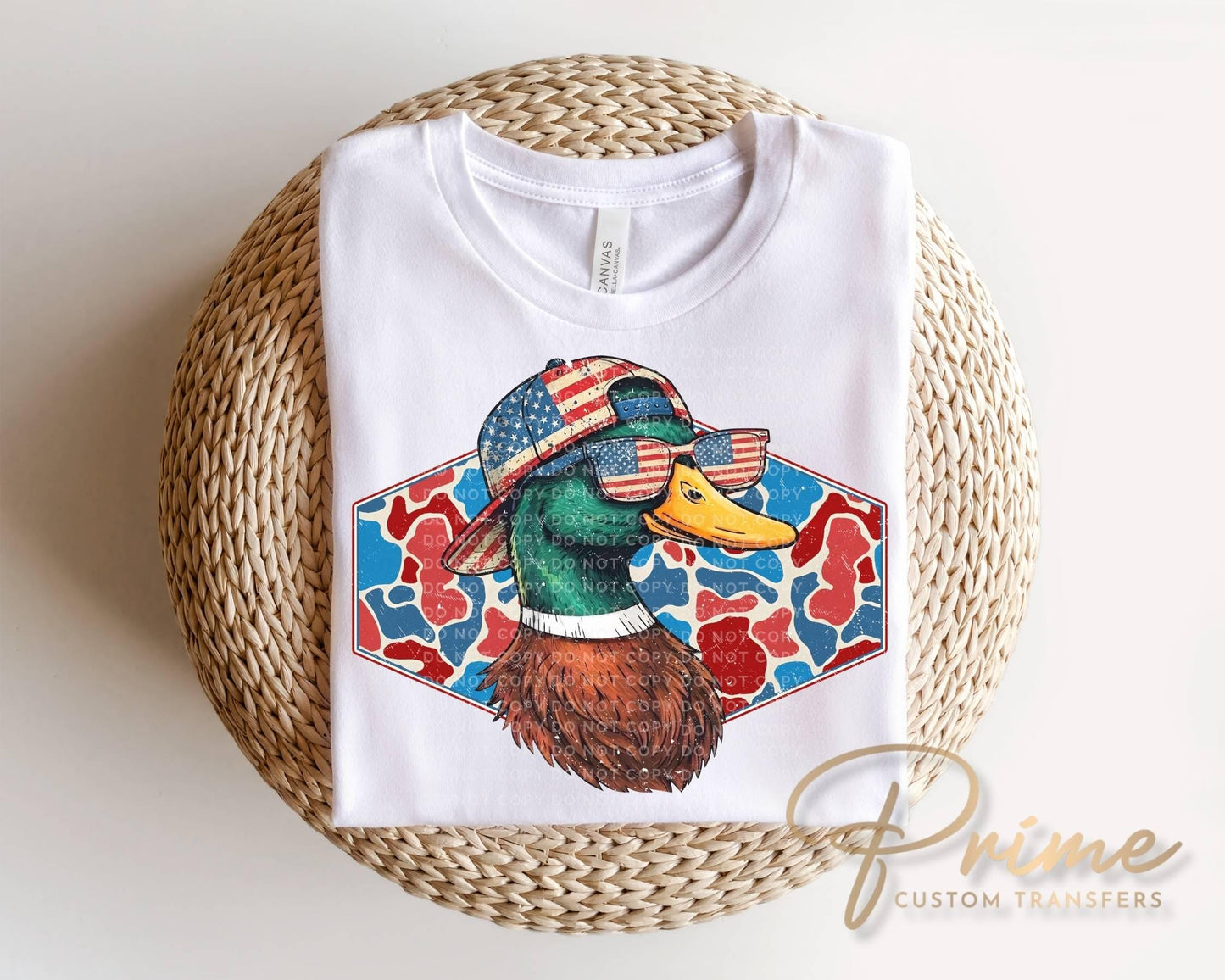 Duck Hunting DTF Transfer, Ready to Press, 4th of July Tshirt Design
