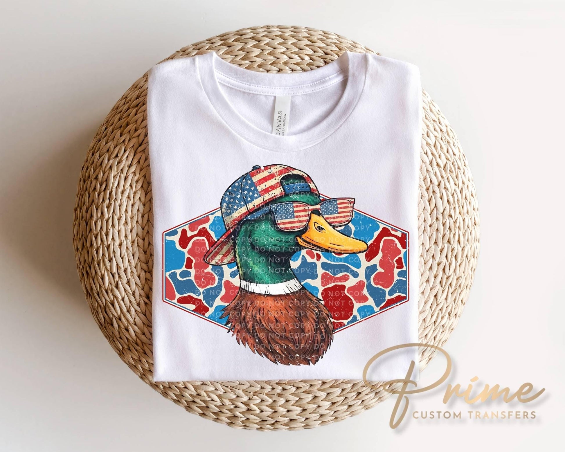 Duck Hunting DTF Transfer, Ready to Press, 4th of July Tshirt Design