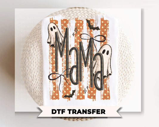 Striped Spooky Mama DTF Transfer, Ready to Press, Trendy Halloween Tshirt Design