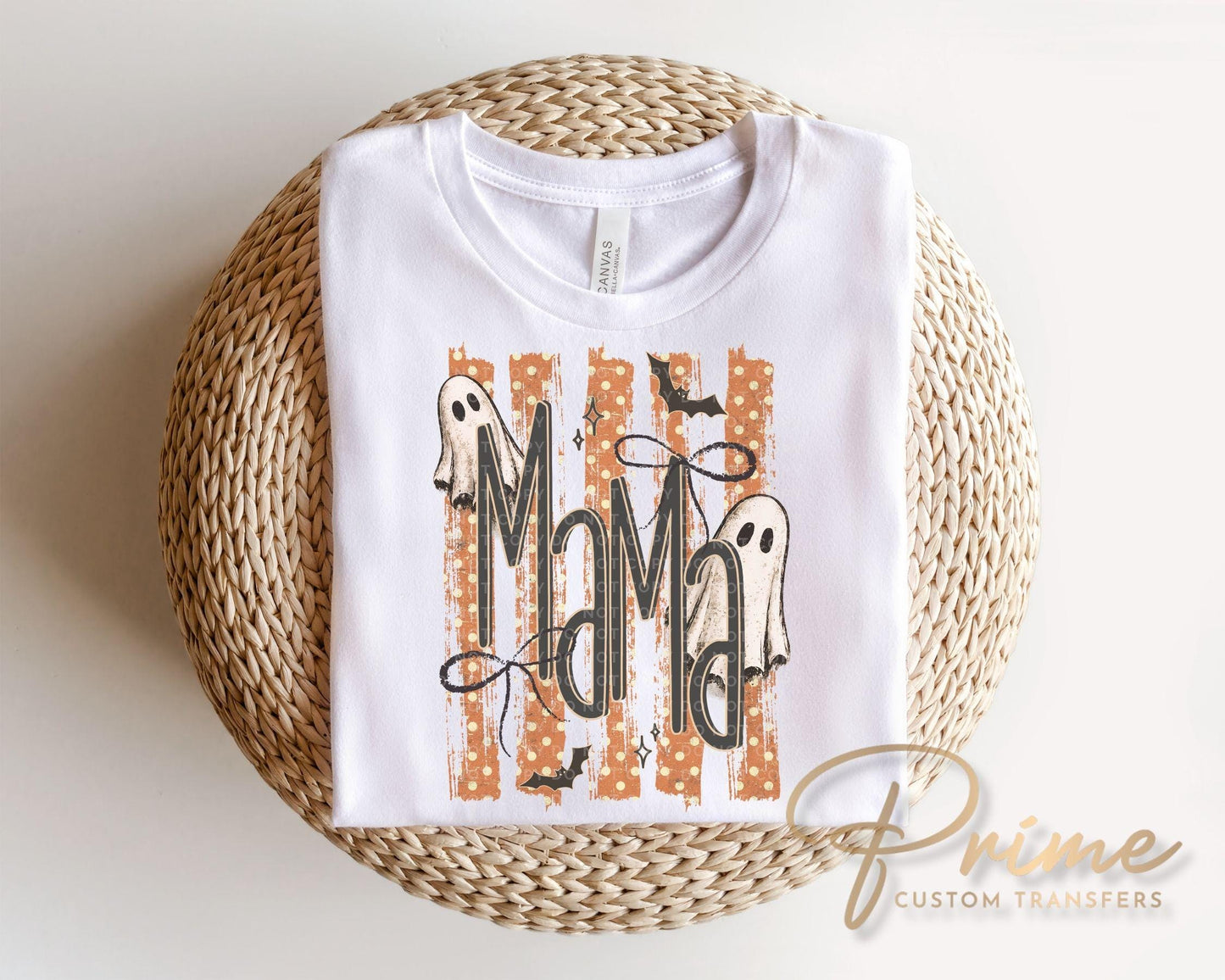 Striped Spooky Mama DTF Transfer, Ready to Press, Trendy Halloween Tshirt Design