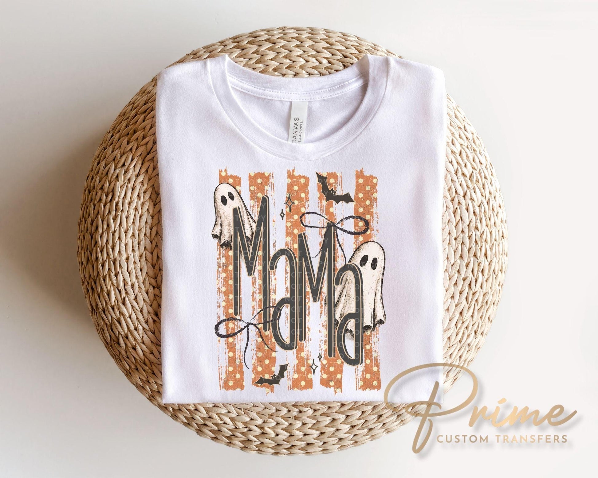 Striped Spooky Mama DTF Transfer, Ready to Press, Trendy Halloween Tshirt Design