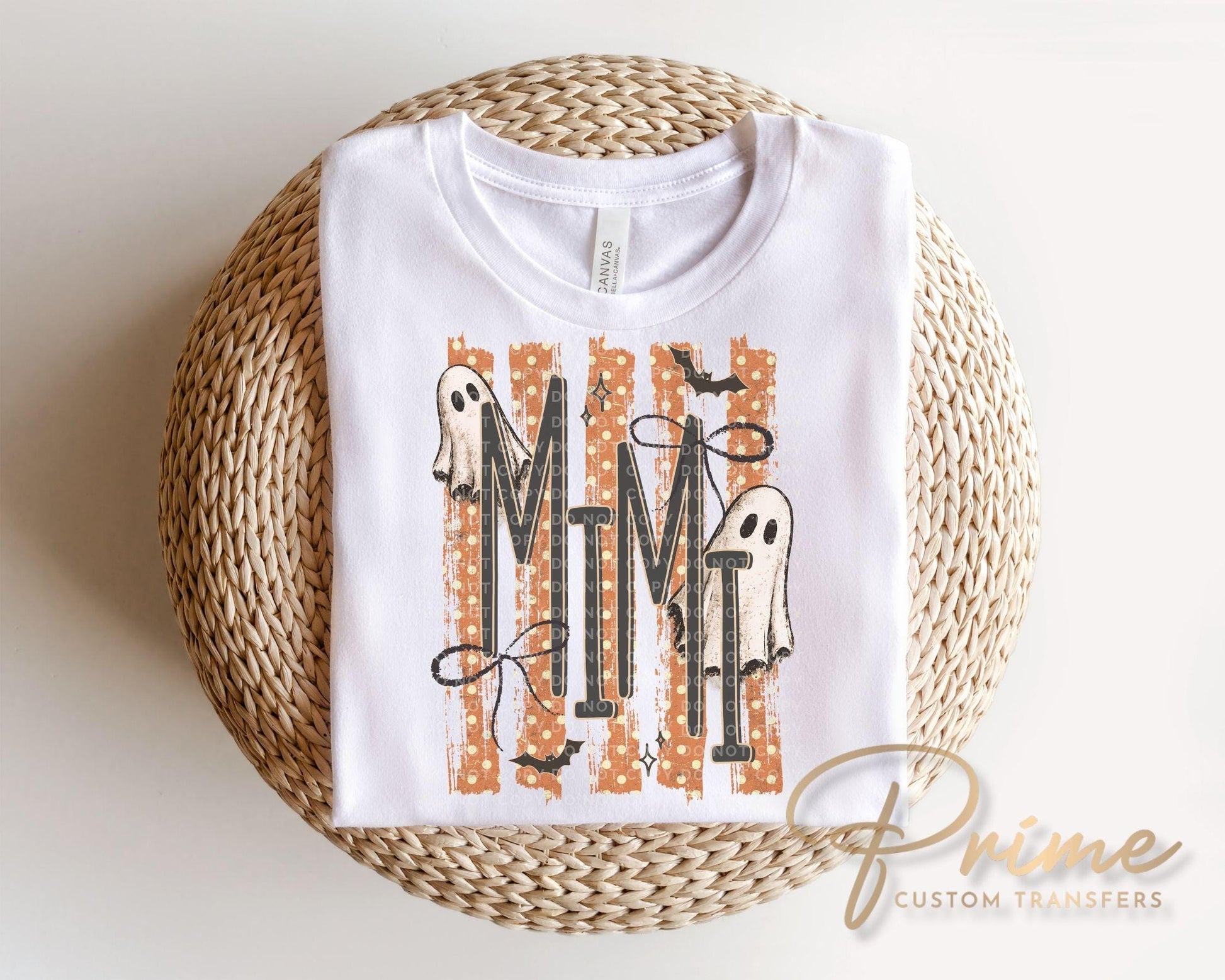 Striped Spooky Mimi DTF Transfer, Ready to Press, Trendy Halloween Tshirt Design