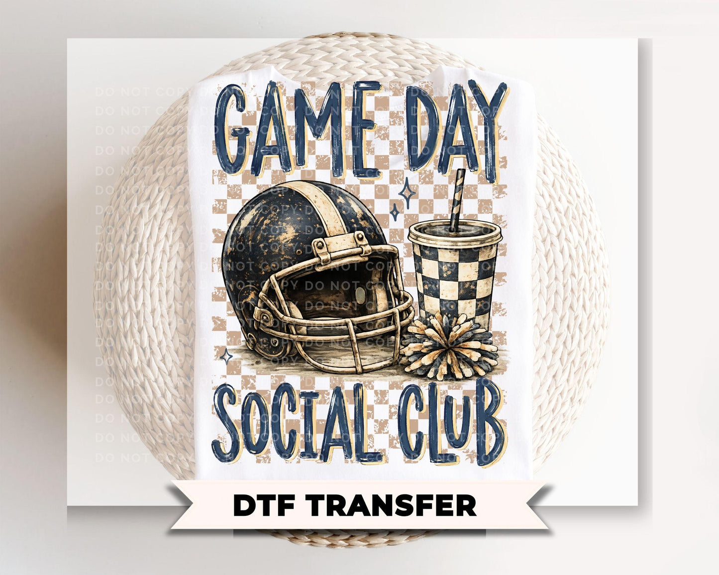 Football Game Day Social Club DTF Transfer, Ready to Press, Sport Mom Tshirt Design