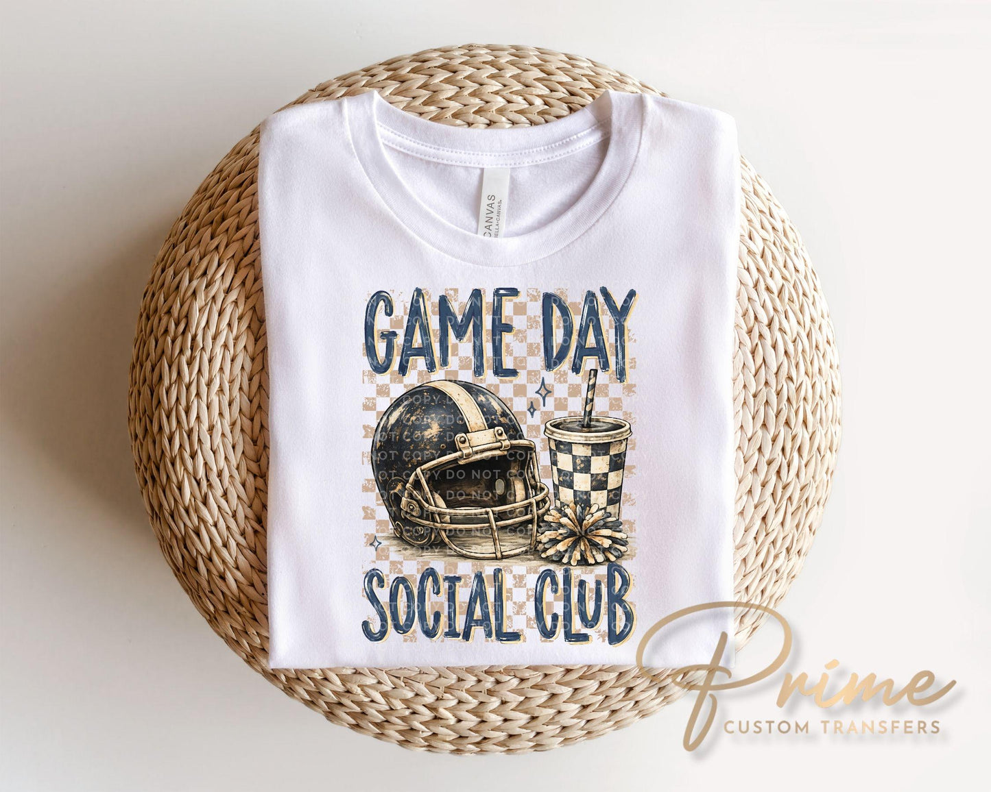 Football Game Day Social Club DTF Transfer, Ready to Press, Sport Mom Tshirt Design