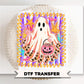 Striped Preppy Ghost DTF Transfer, Ready to Press, Trendy Halloween Tshirt Design