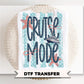 Cruise Mode DTF Transfer, Ready to Press, Trendy Striped Vacation Tshirt Design