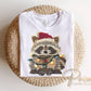 Faux Latch Hook Feral Raccoon DTF Transfer, Ready to Press, Christmas Tshirt Design