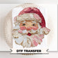 Brushstroke Pink Santa Claus DTF Transfer, Ready to Press, Hand Painted Christmas Tshirt Design