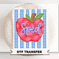 Striped Sped Teacher Apple DTF Transfer, Ready to Press, Back to School, First Day of School Tshirt Design, Teacher Appreciation