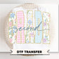 Back to School Second Grade DTF Transfer, Ready to Press, Striped Floral Coquette, First Day of School Tshirt Design