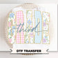 Back to School Third Grade DTF Transfer, Ready to Press, Striped Floral Coquette, First Day of School Tshirt Design