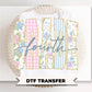 Back to School Fourth Grade DTF Transfer, Ready to Press, Striped Floral Coquette, First Day of School Tshirt Design