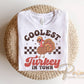 Coolest Turkey in Town DTF, Ready to Press, Kid's Thanksgiving Tshirt Design