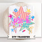 Back to School Pre K DTF Transfer, Ready to Press, Preppy Stars First Day of School Tshirt Design