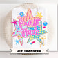 Back to School Fourth Grade DTF Transfer, Ready to Press, Preppy Stars First Day of School Tshirt Design