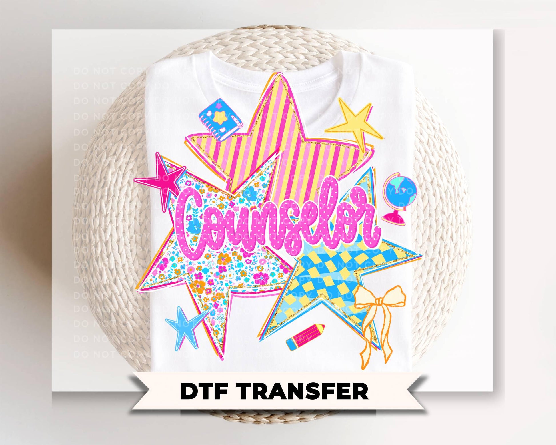 Back to School Counselor DTF Transfer, Ready to Press, First Day of School Tshirt Design