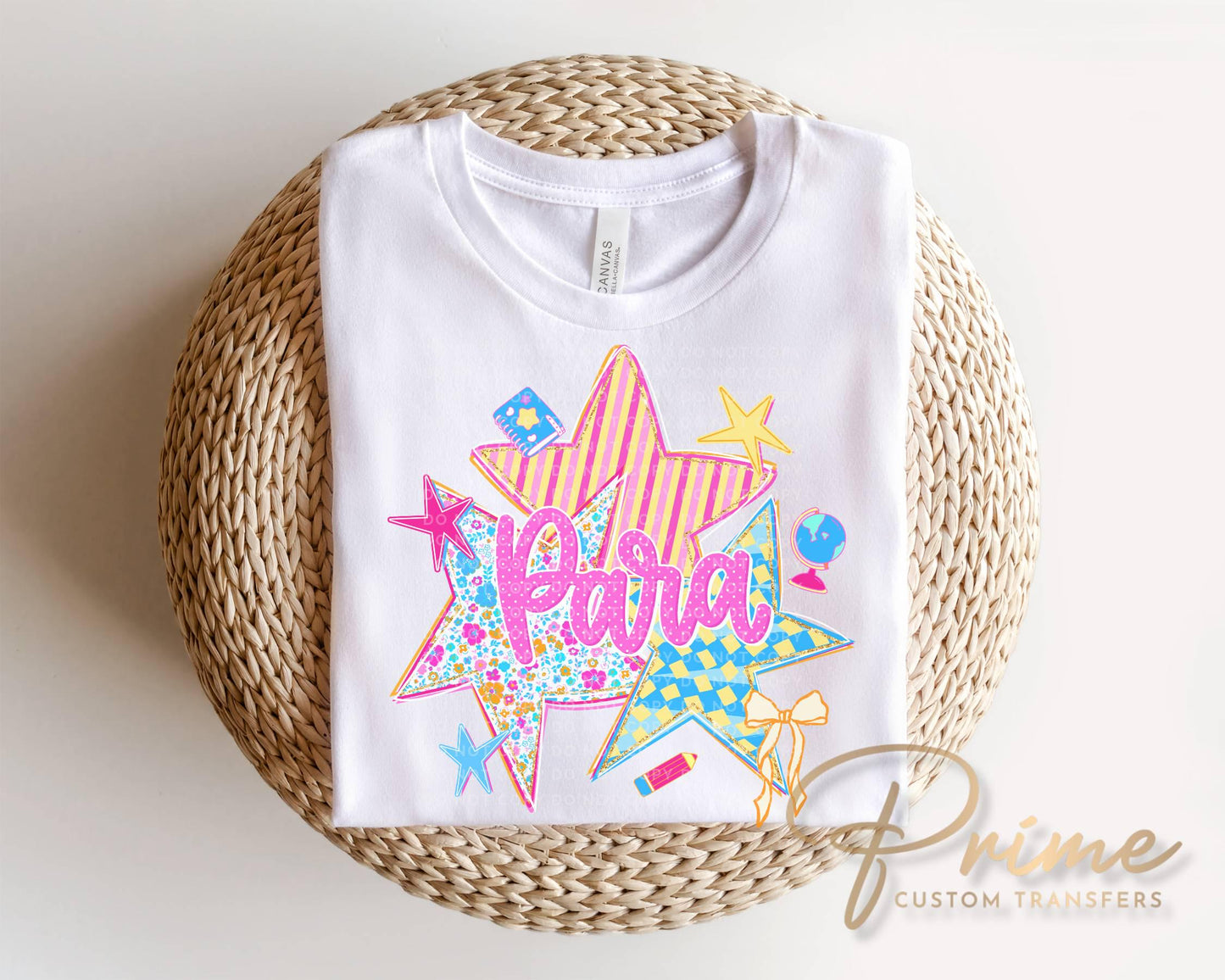 Back to School Preppy Para DTF Transfer, Ready to Press, First Day of School Tshirt Design