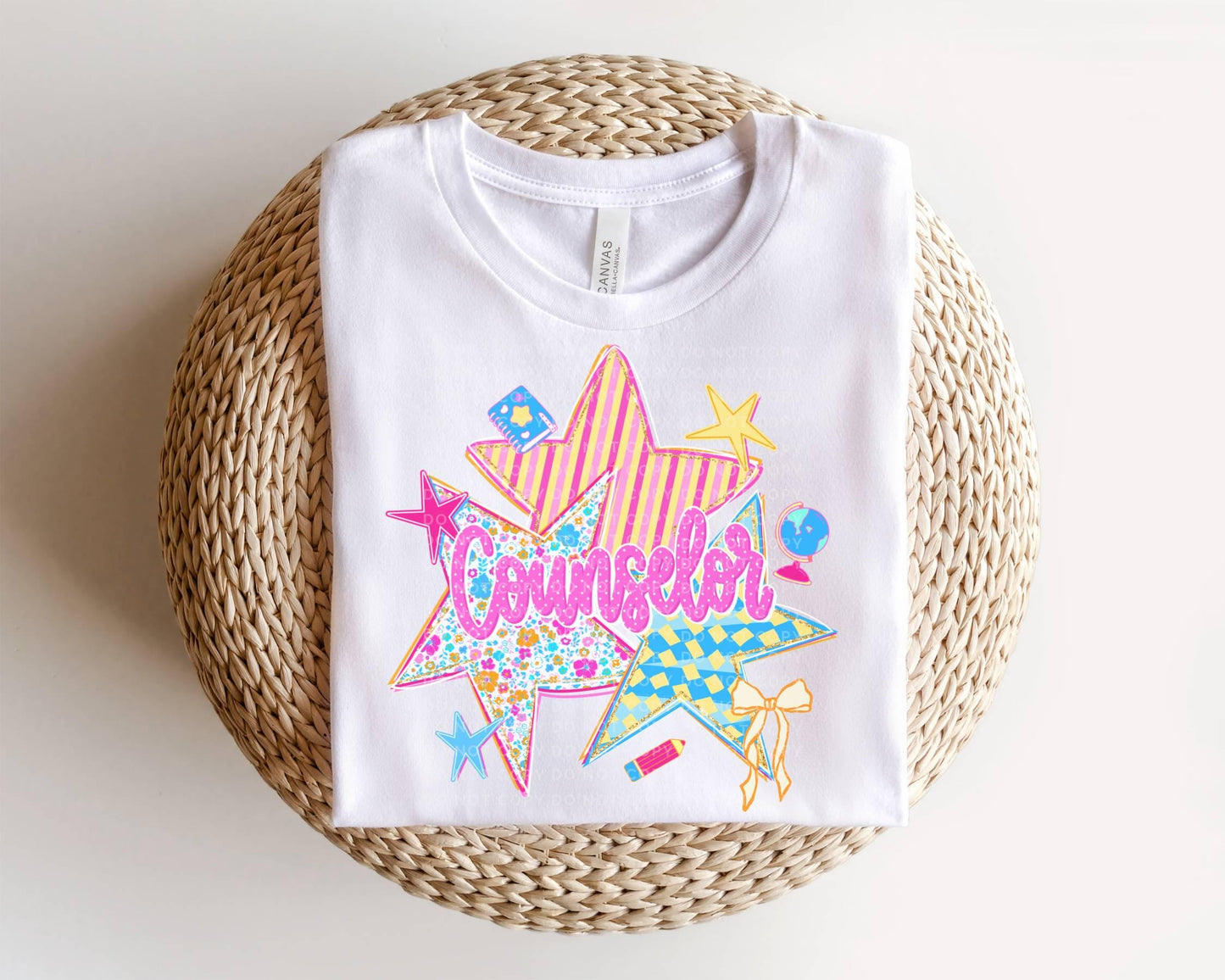 Back to School Teacher DTF Transfer, Ready to Press, Preppy Stars First Day of School Tshirt Design, Para, Counselor, Sped