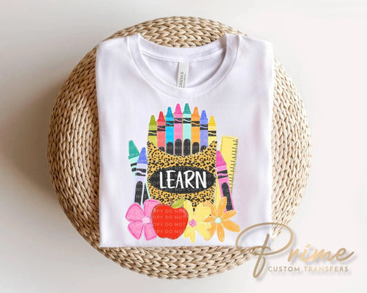 Back To School Pencil DTF Transfer, Ready to press, Teacher Tshirt Transfers