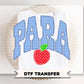 Back to School Para DTF Transfer, Ready to Press, Blue Gingham First Day of School Tshirt Design