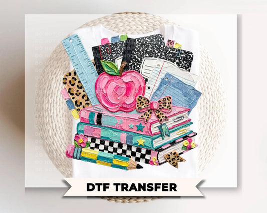 Retro School DTF Transfer, Ready to press, Back to School, Coquette Teacher Tshirt Design