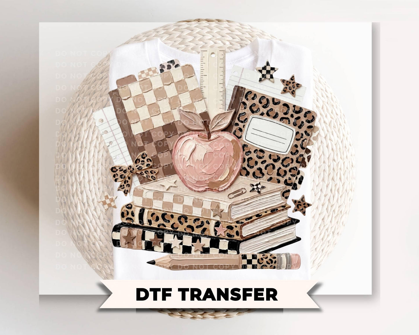 Coquette Back to School DTF Transfer, Ready to press, Brushstroke Teacher Tshirt Design