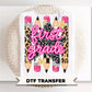 Preppy First Grade Back To School Pencil DTF Transfer, Leopard Checkered First Day of School Tshirt Design