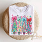 Whimsical Christmas Tree DTF Transfer, Ready to Press, Trendy Christmas Shirt Design
