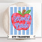 Striped Apple Second Grade DTF Transfer, Ready to Press, First Day of School Tshirt Design