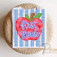 Striped Apple First Grade DTF Transfer, Ready to Press, First Day of School Tshirt Design