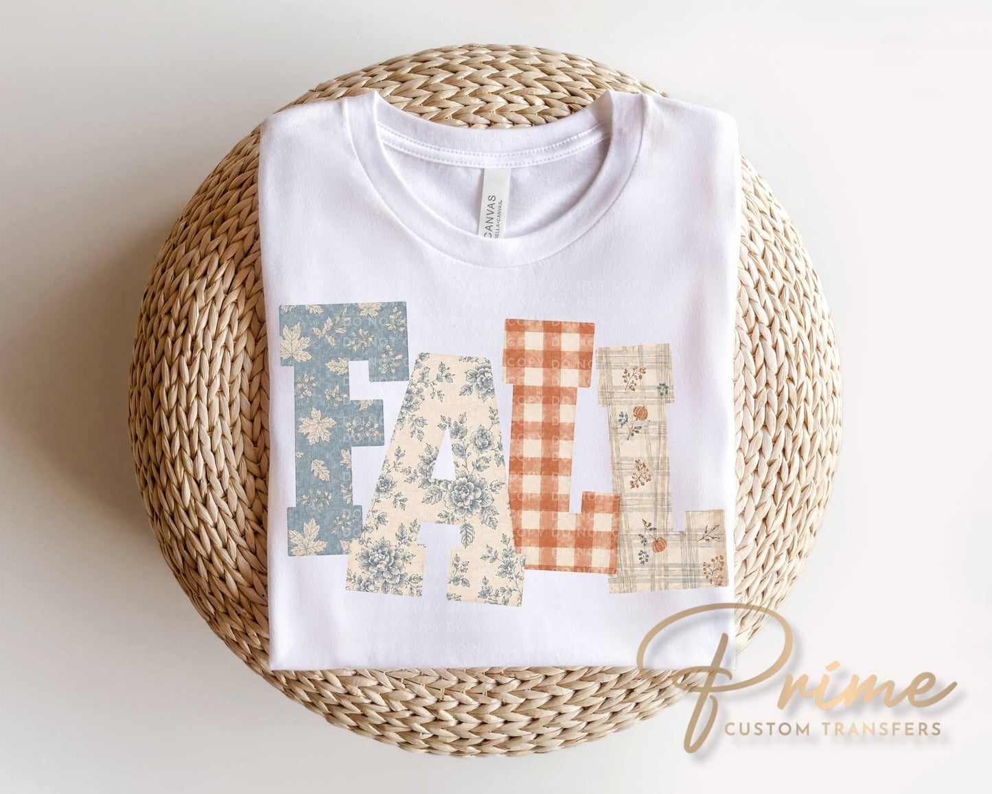 Patchwork Flannel Fall DTF Transfer, Ready to Press, Halloween Tshirt Design