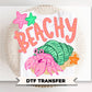 Beachy Hermit Crab DTF Transfer, Ready to Press, Coastal Summer T-Shirt Design