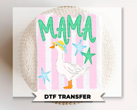 Mama Goose DTF Transfer, Ready to Press, Trendy Striped Tshirt Design