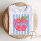 Striped School Counselor Apple DTF Transfer, Ready to Press, Back to School, First Day of School Tshirt Design, Teacher Appreciation