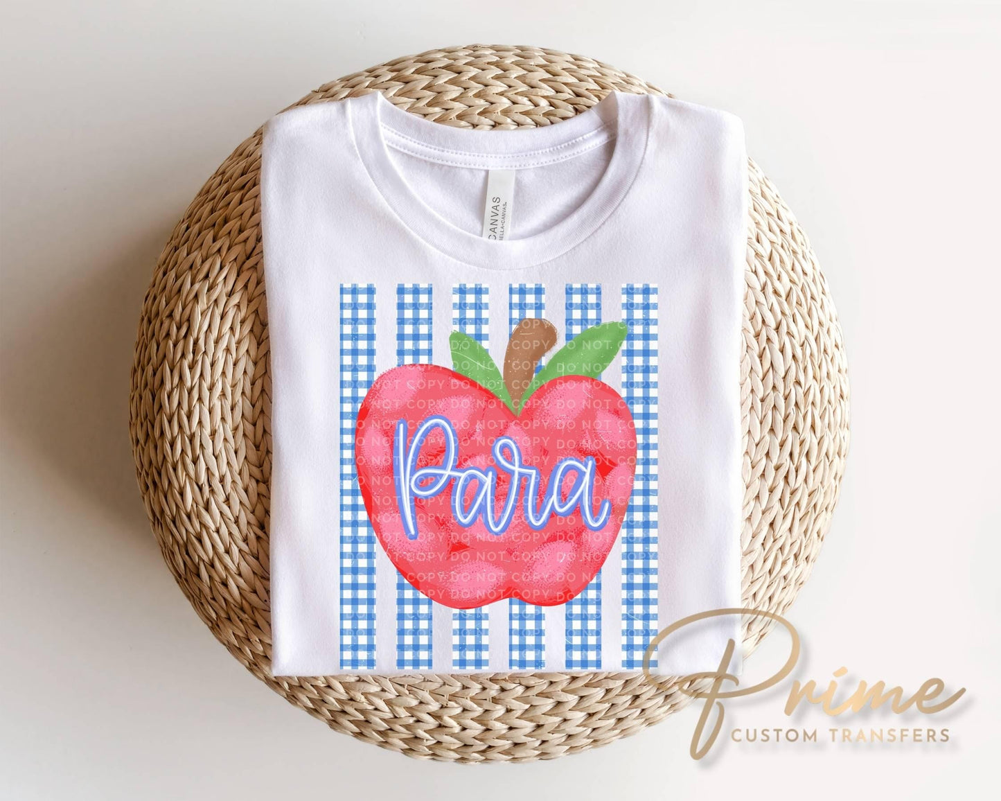 Striped Para Apple DTF Transfer, Ready to Press, Back to School, First Day of School Tshirt Design, Teacher Appreciation