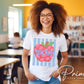 Striped School Teacher Apple DTF Transfer, Ready to Press, Back to School, First Day of School Tshirt Design, Teacher Appreciation