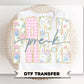 Back to School Pre K DTF Transfer, Ready to Press, Striped Floral Coquette, First Day of School Tshirt Design