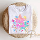 Back to School First Grade DTF Transfer, Ready to Press, Preppy Stars First Day of School Tshirt Design