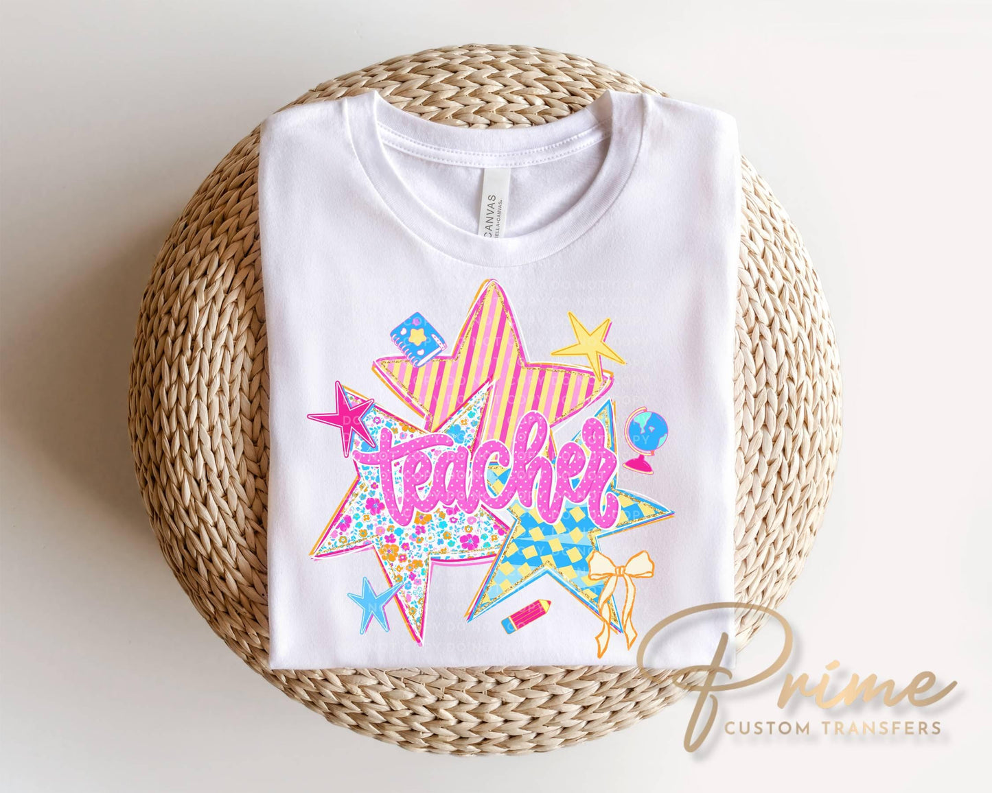 Back to School Preppy Teacher DTF Transfer, Ready to Press, First Day of School Tshirt Design